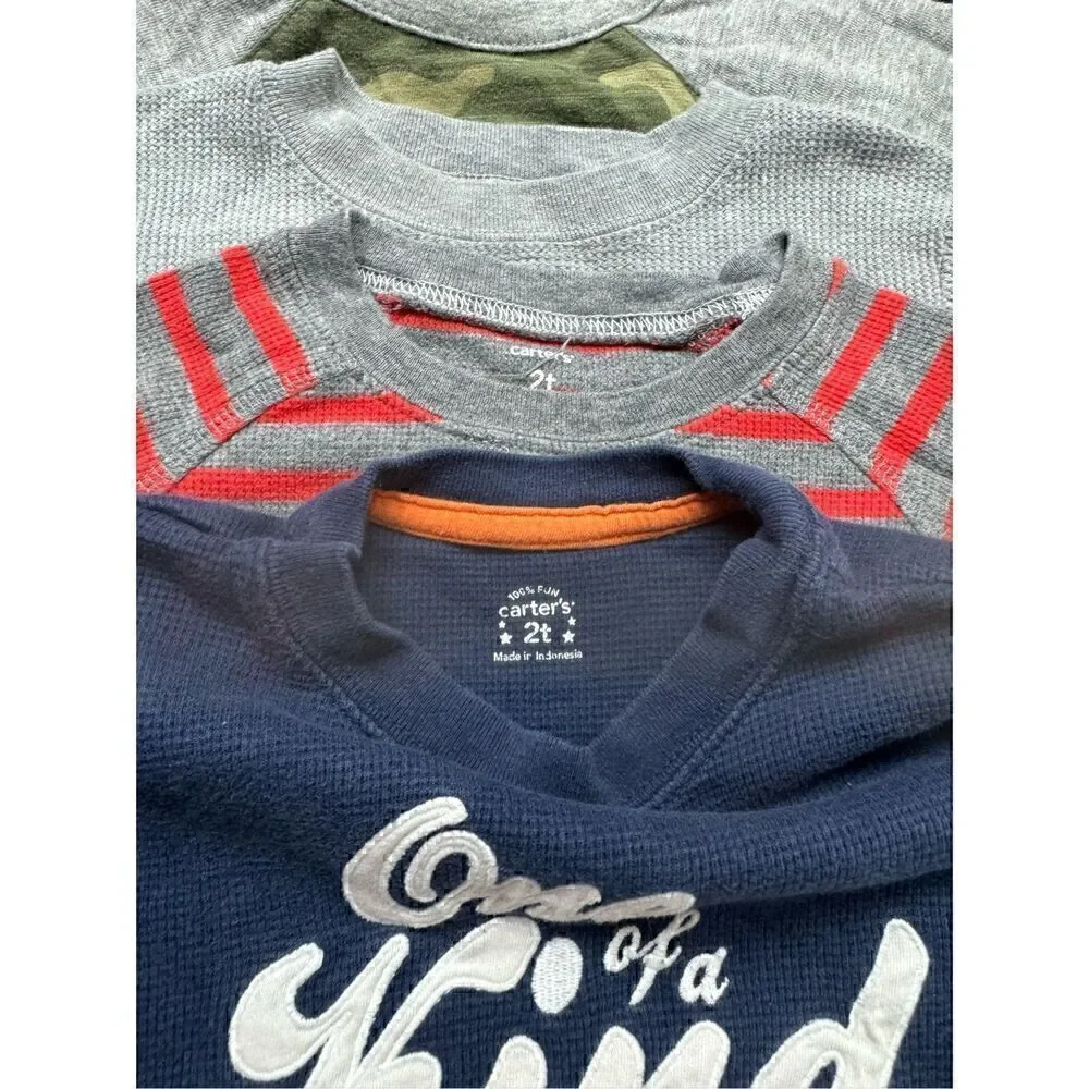 6 piece Boys Size 2T/24 month toddler long sleeve shirts and thermal bundle by C